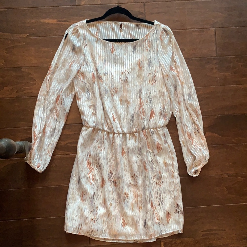 Blush and Cream Printed Dress - With tags!